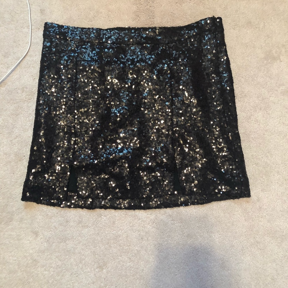 Black sequin skirt